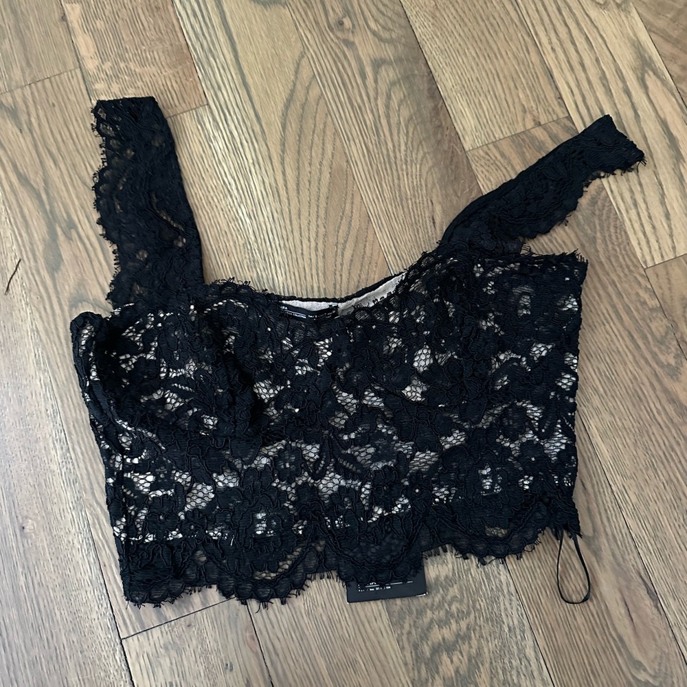 Zara Black Lace Top - Picture 1 of 3